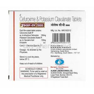 Zocef-CV, Cefuroxime and Clavulanic Acid 500mg manufacturer