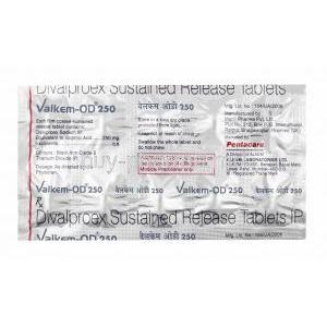 Valkem OD, Divalproex 250mg tablets