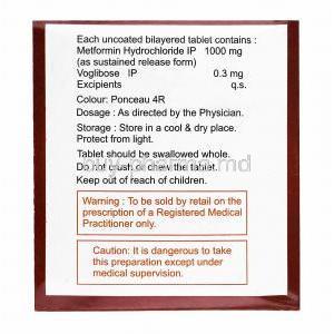 Voglikem-M Forte, Metformin and Voglibose 0.3mg composition
