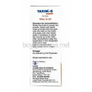 Taxim-O Forte Dry Syrup, Cefixime direction for use