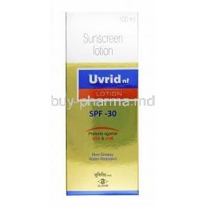 Uvrid NF Lotion, Oxybenzone, Octinoxate Titanium dioxide and Avobenzone