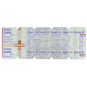 Nifedipine 10 mg Capsule packaging