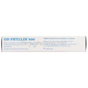 Od Phyllin, Generic  Uniphyl,  Theophylline 400 Mg Tablet Composition