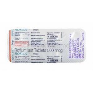 Rofluz, Roflumilast 500mcg, tablets back