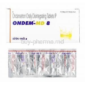 Ondem MD, Ondansetron 8mg box and tablets