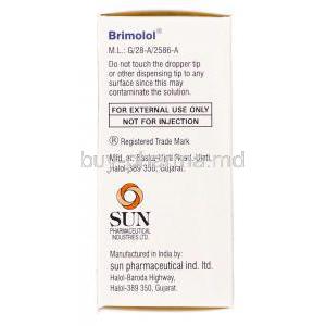 Brimolol, Generic Combigan ,  Brimonidine/ Timolol Eye Drops Manufacturer Information