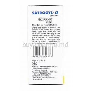 Satrogyl-O Oral Suspension, Satranidazole and Ofloxacin directions for use