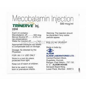 Trinerve Injection, Methylcobalamin 500mcg manufacturer