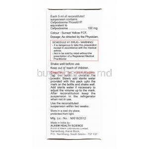 Swich Dry Syrup, Cefpodoxime directions for use