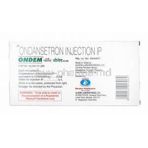 Ondem Injection, Ondansetron 4ml composition