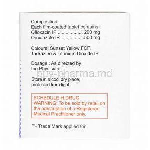 Ronflox OZ, Ofloxacin and Ornidazole composition