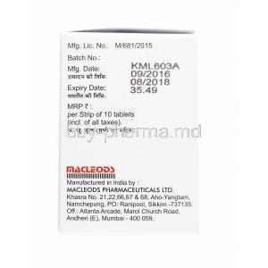 Macsart, Telmisartan 20mg manufacturer