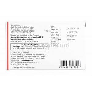 Estrabet, Estradiol 1mg manufacturer