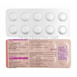 Vertin, Betahistine 24mg tablets