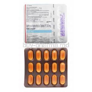 Obimet, Metformin 500mg, tablets