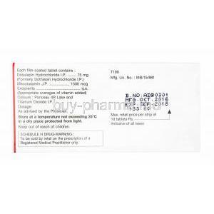 Prothiaden M, Dosulepin and Methylcobalamin composition