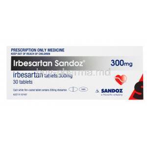 Irbesartan Sandoz, 300mg 30 tabs, Box