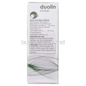 Duolin,  Levosalbutamol /  Ipratropium Bromide 50 Mcg/ 20 Mcg 200 Md Inhaler (Cipla)  Composition