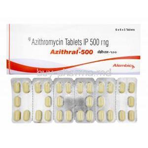 Azithral, Azithromycin 500mg box and tablets