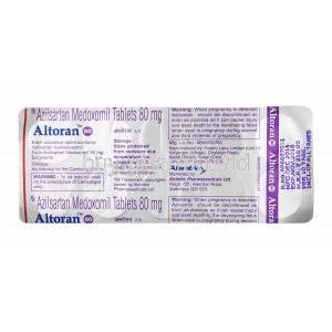 Altoran, Azilsartan 80mg tablets back