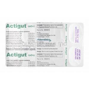 Actigut box and tablets back