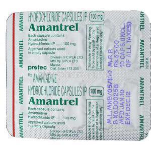 Amantrel, Generic  Symmetrel,   Amantadine  Capsule Packaging