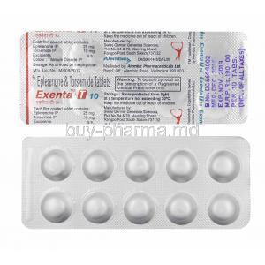 Exenta T, Eplerenone and Torasemide 10mg, tablets