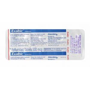 Exalbic, Roflumilast tablets back