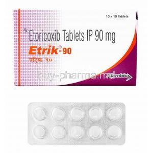 Etrik, Etoricoxib 90mg box and tablets