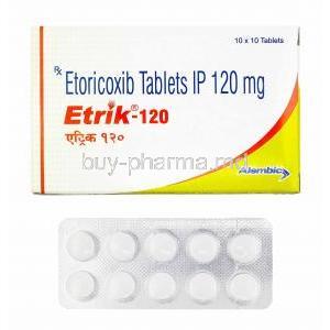 Etrik, Etoricoxib 120mg box and tablets