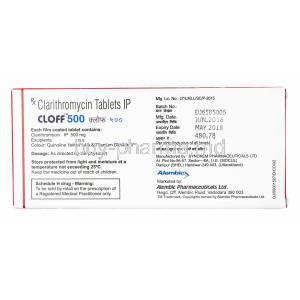 Cloff, Clarithromycin 500mg manufacturer