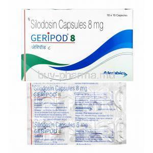 Geripod, Silodosin 8mg box and capsules