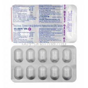 Glisen VM, Glimepiride, Metformin and Voglibose 2mg tablets