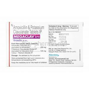 Megaclav, Amoxicillin and Clavulanic Acid 375mg manufacturer