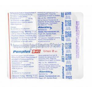 Panplus D, Domperidone and Pantoprazole capsules back