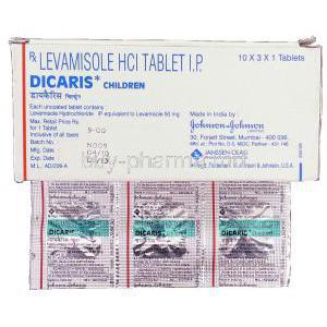 Dicaris, Generic Ergamisol,  Levamisole 50 Mg Tablet And Box
