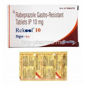 Rekool, Rabeprazole 10mg box and tables