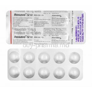 Rosave F, Fenofibrate and Rosuvastatin 10mg tablets