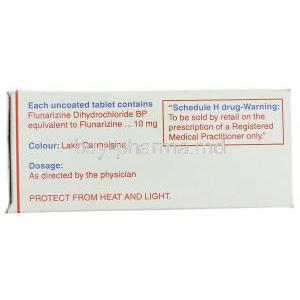 Migarid, Generic  Sibelium,  Flunarizine  10 mg Box Composition