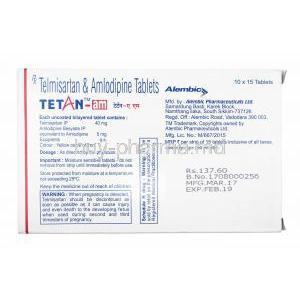 Tetan-AM, Telmisartan and Amlodipine 40mg manufacturer