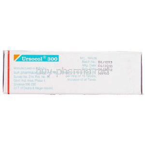 Ursocol, Generic  Ursocol,  Ursodeoxycholic Acid  300 Mg Box Manufacturer Information