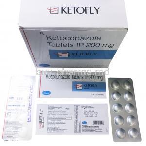 Ketofly, Ketoconazole 200mg box and blister pack