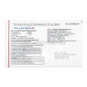 Tellzy-CH, Telmisartan 40mg and Chlorthalidone 6.25mg manufacturer