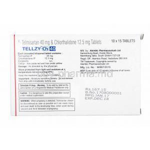 Tellzy-CH, Telmisartan 40mg and Chlorthalidone 12.5mg manufacturer