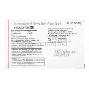 Tellzy-CH, Telmisartan 80mg and Chlorthalidone 12.5mg manufacturer