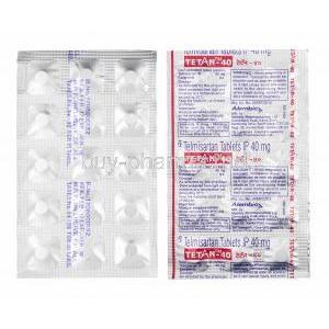 Tetan, Telmisartan 40mg tablets