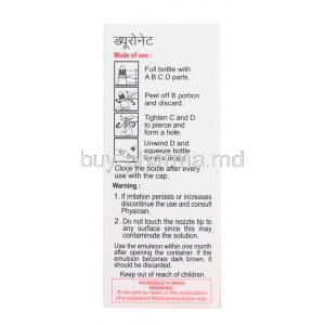 Difluprednate ophthalmix emulsoin, duronet eyedrops, box side presentation with information