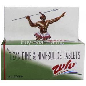 Zulu,  Nimesulide/ Tizanidine  Box