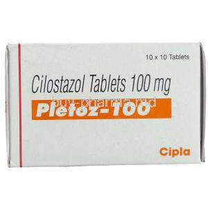 Pletoz, Generic Pletal,  Cilostazol 100 Mg Box