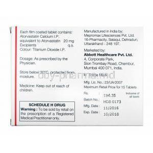 Caat, Atorvastatin 20mg manufacturer